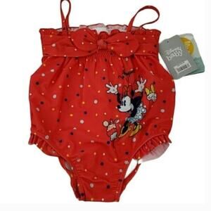 Disney Baby Minnie Mouse One Piece Swimsuit Infant Girls Size 9-12 months